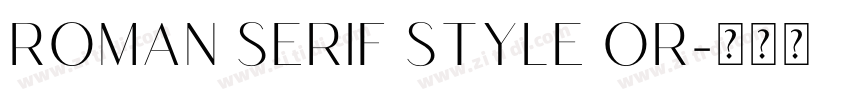 ROMAN SERIF STYLE OR字体转换